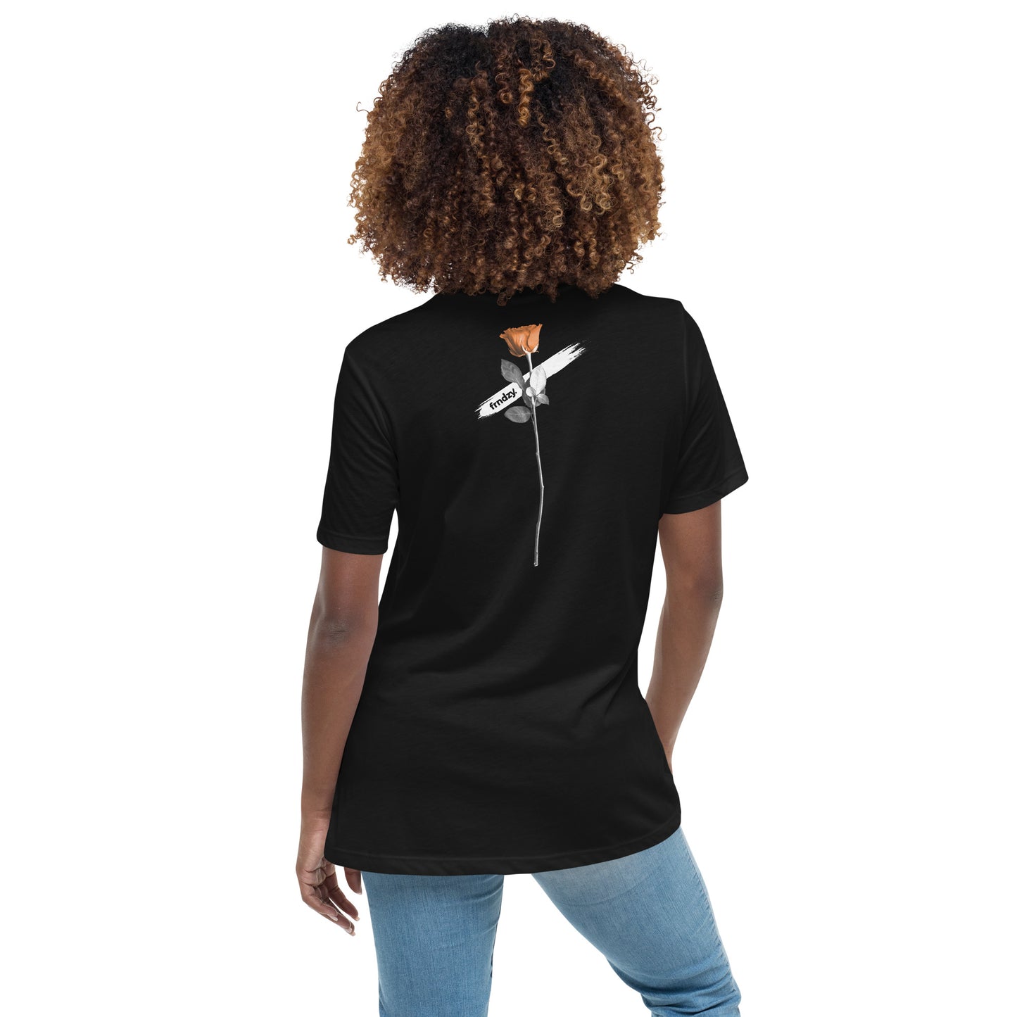 black orange rose shirt for women