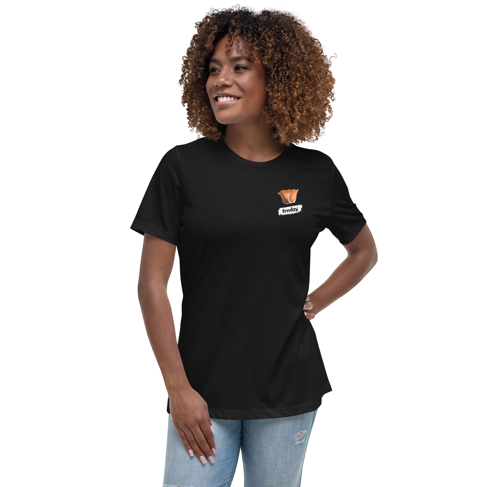 womens frndzy orange rose shirt